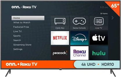 onn. 65-inch 4K UHD Roku Smart TV